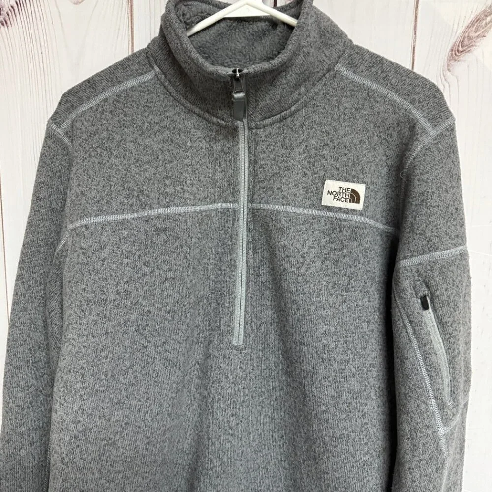 The North‎ Face Gordon Lyons 1/4-Zip Pullover Men’s Medium Gray Fleece EUC
